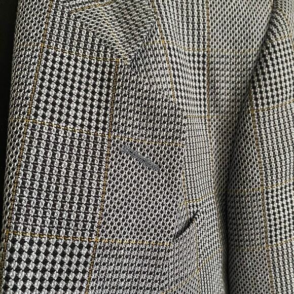 Vintage Lino silk and Wool Blend Mens Blazer‎ Korea Houndstooth Plaid 40R - Picture 4 of 10